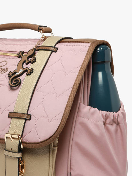 Boekentas Kinderen 3 Compartimenten Cameleon Bruin vintage fantasy CA41 ander zicht 6