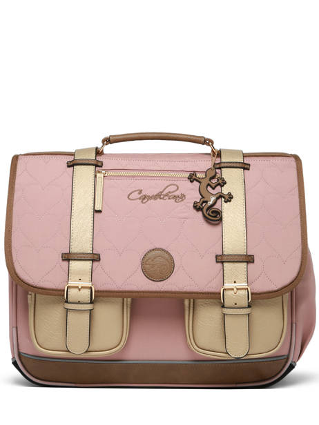 Boekentas Kinderen 3 Compartimenten Cameleon Bruin vintage fantasy CA41 ander zicht 7