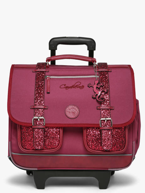 Boekentas Op Wieltjes 3 Compartimenten Vintage Fantasy Cameleon Violet vintage fantasy CR41 ander zicht 6