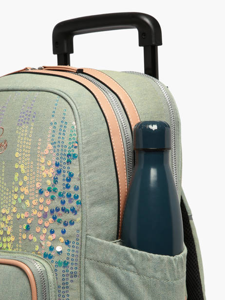 Rugzak Op Wieltjes 2 Compartimenten Cameleon Roze vintage fantasy SR40 ander zicht 7