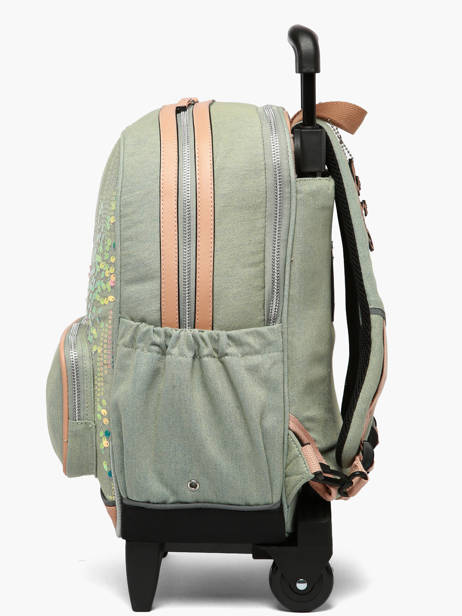 Rugzak Op Wieltjes 2 Compartimenten Cameleon Roze vintage fantasy SR40 ander zicht 3