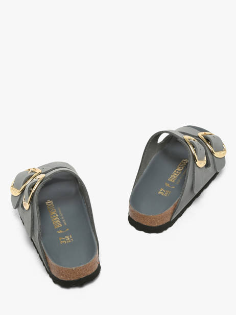 Slippers Uit Leder Birkenstock Grijs accessoires 1032071 ander zicht 3