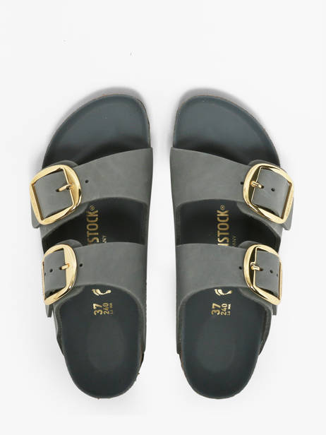 Slippers Uit Leder Birkenstock Grijs accessoires 1032071 ander zicht 4