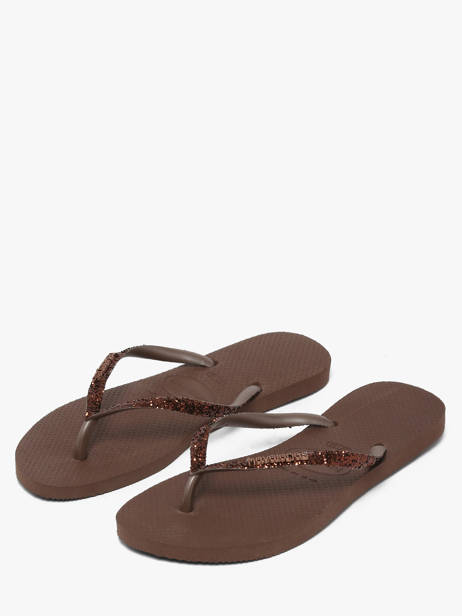 Teenslippers Slim Glitter Ii Havaianas Bruin women 4146975F ander zicht 2