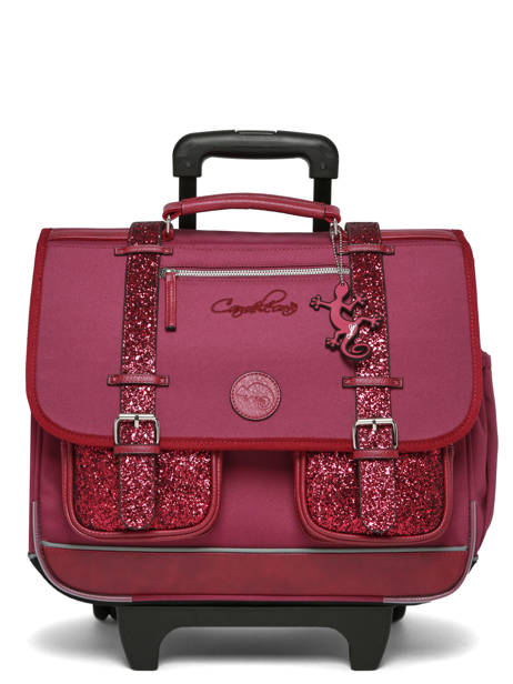 Boekentas Op Wieltjes 3 Compartimenten Cameleon Violet vintage fantasy CR41 ander zicht 8