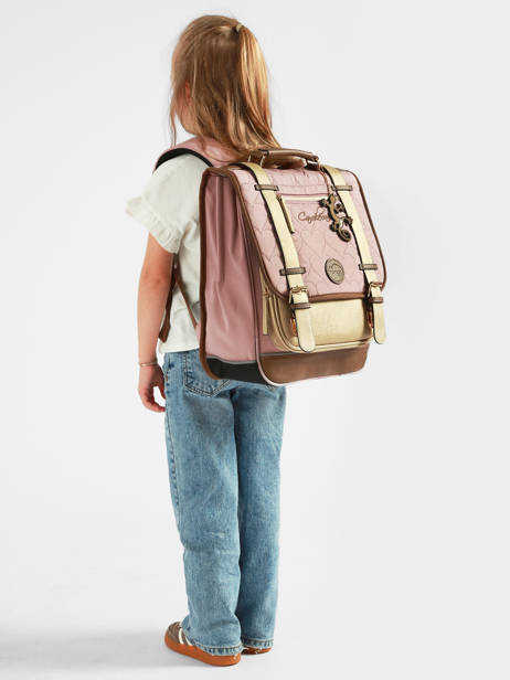 Rugzak 2 Compartimenten Cameleon Roze vintage fantasy SD39 ander zicht 1