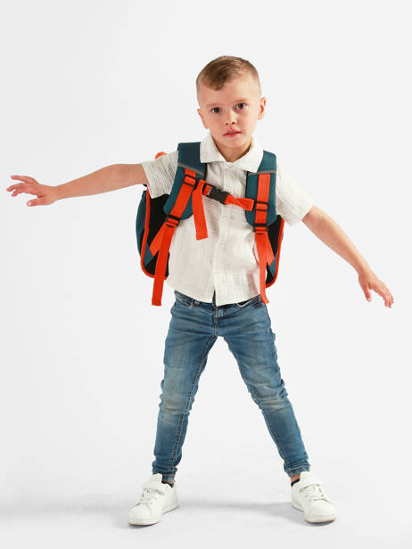 Boekentas Voor Kinderen 2 Compartimenten Cameleon Oranje vintage urban CA35 ander zicht 2