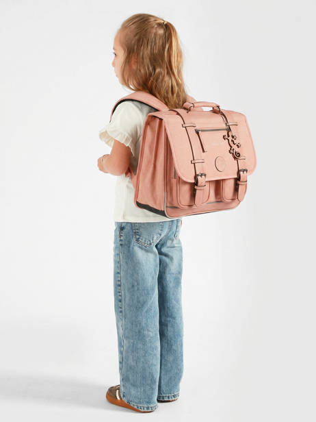 Boekentas 2 Compartimenten Cameleon Roze vintage color CA38 ander zicht 1