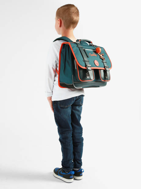 Boekentas 2 Compartimenten Vintage Urban Cameleon Blauw vintage urban CA38 ander zicht 1
