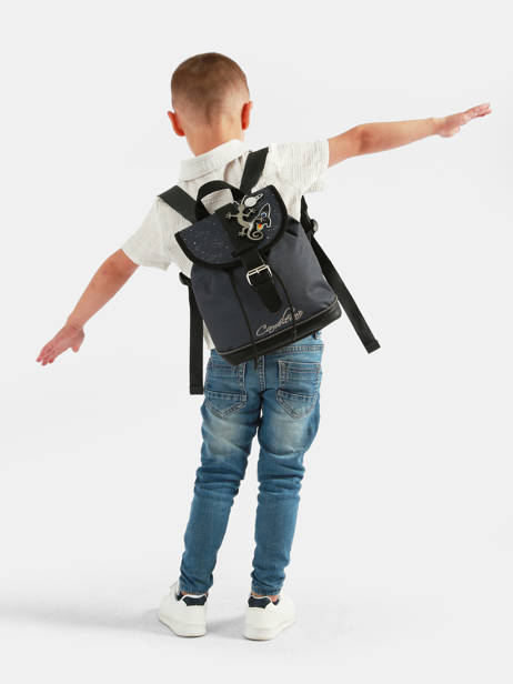 Rugzak 1 Compartiment Cameleon Grijs vintage urban SD25 ander zicht 2