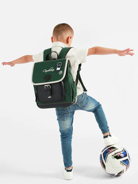 Rugzak 1 Compartiment Cameleon Groen vintage urban SD30 ander zicht 2