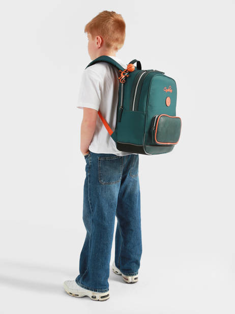 Rugzak 2 Compartimenten Cameleon Oranje vintage urban SO40 ander zicht 1