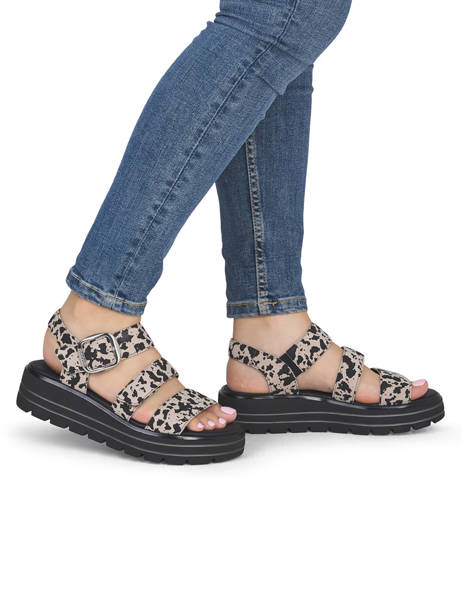 Sandalen Uit Leder Remonte Beige women 60 ander zicht 1