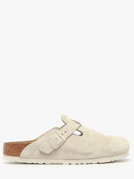 Slippers Boston Uit Leder Birkenstock Wit women 1031662