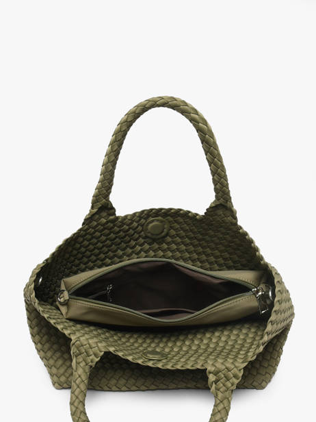 Handtas Tresse Nylon Knit & woven Groen tresse M2581 ander zicht 1