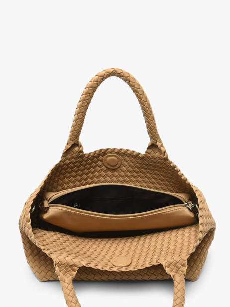 Handtas Tresse Nylon Knit & woven Bruin tresse M2581 ander zicht 2