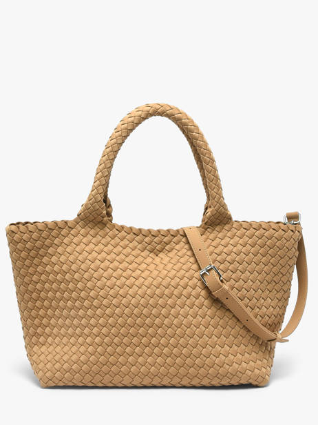 Handtas Tresse Nylon Knit & woven Bruin tresse M2581 ander zicht 3