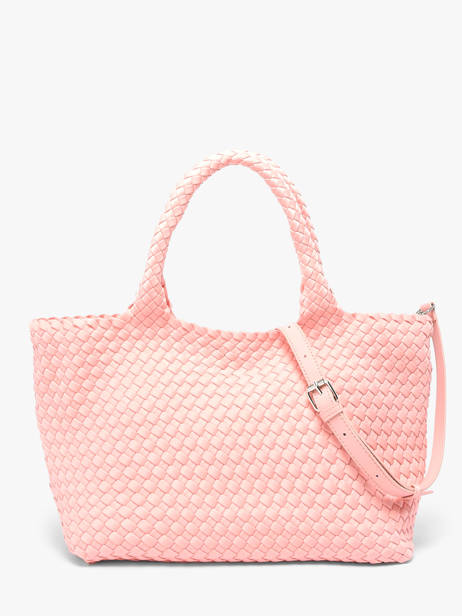 Handtas Tresse Nylon Knit & woven Roze tresse M2581 ander zicht 3