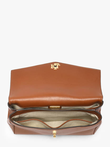 Handtas Farrah Leder Lauren ralph lauren Bruin farrah 31P11738 ander zicht 2