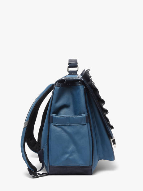 Boekentas 2 Compartimenten Caramel et cie Blauw boheme FI ander zicht 2