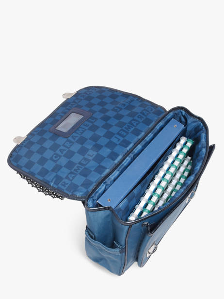 Boekentas 2 Compartimenten Caramel et cie Blauw boheme FI ander zicht 3