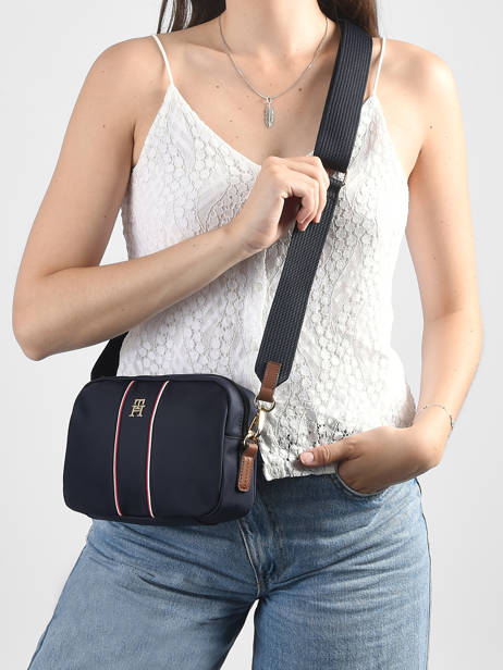 Cross Body Tas Popette Nylon Tommy hilfiger Blauw popette AW17710 ander zicht 1