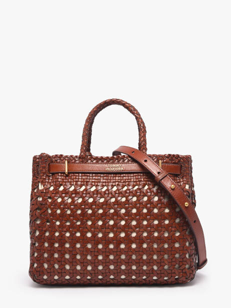 Handtas American Icon Leder Tommy hilfiger Bruin american icon AW18734 ander zicht 3