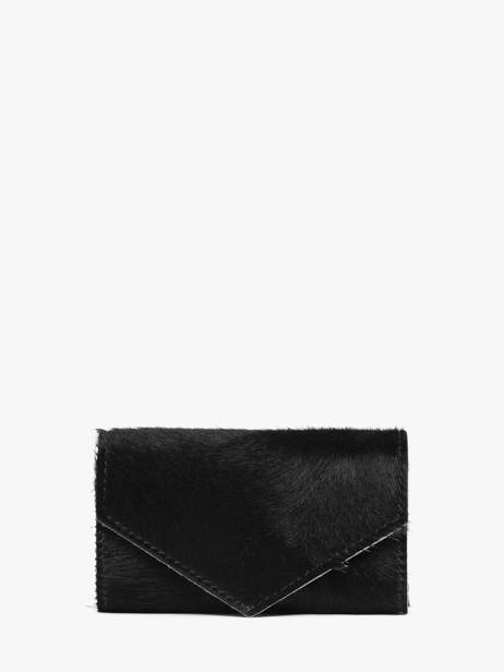 Portemonnee Leder Etrier Zwart agnes EAGN5018