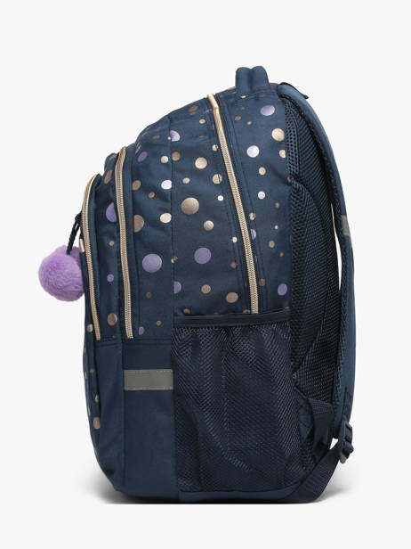 Rugzak 2 Compartimenten Milky kiss Blauw dazzling dots 1454 ander zicht 2
