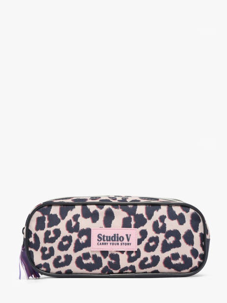 Pennenzak 2 Compartimenten Milky kiss Beige leopard luxe 1363