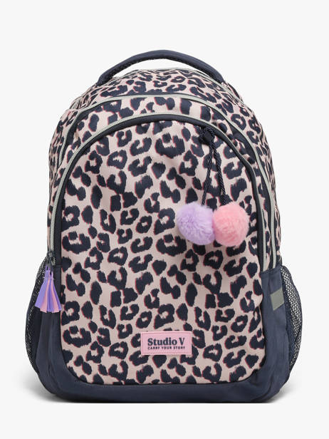 Rugzak 2 Compartimenten Milky kiss Beige leopard luxe 1361