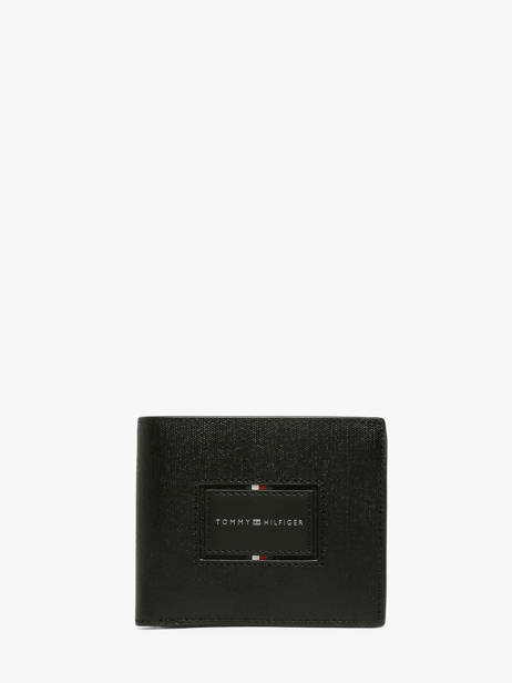 Portefeuille Leder Tommy hilfiger Zwart th foundation AM14506