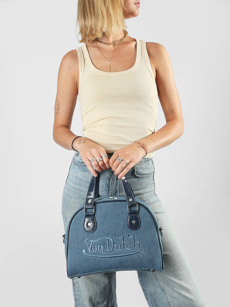 Handtas Ovum Denim Von dutch Blauw bags OVUM ander zicht 1