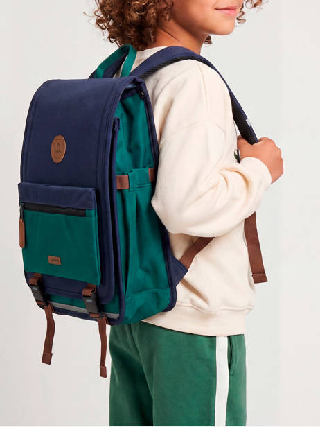 Rugzak 2 Compartimenten Cabaia Blauw school L ander zicht 1