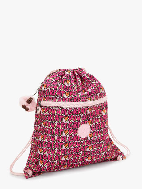 Sporttas Supertaboo Kipling Roze back to school KI5637 ander zicht 2