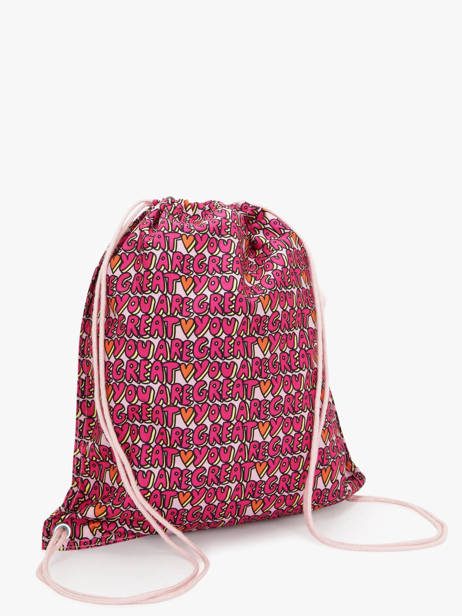 Sporttas Supertaboo Kipling Roze back to school KI5637 ander zicht 4
