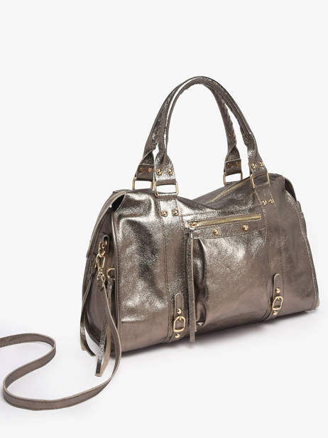 Schoudertas A4 Formaat Nine Leder Milano Zilver nine NI24095O ander zicht 1