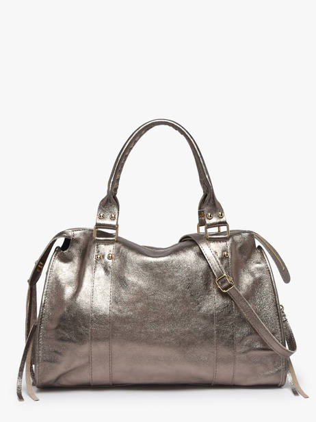 Schoudertas A4 Formaat Nine Leder Milano Zilver nine NI24095O ander zicht 3