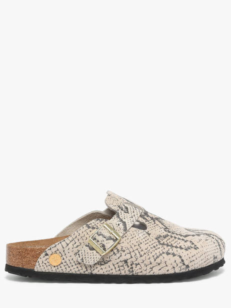 Slippers Uit Leder Birkenstock Grijs women 1033086