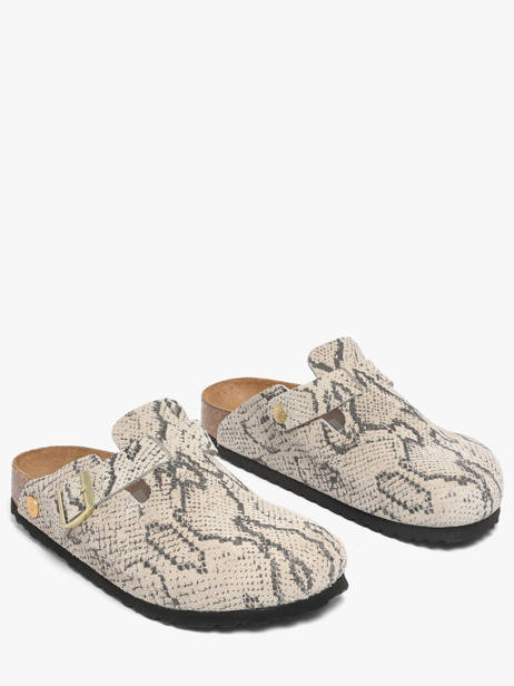 Slippers Uit Leder Birkenstock Grijs women 1033086 ander zicht 1
