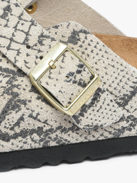 Slippers Uit Leder Birkenstock Grijs women 1033086 ander zicht 2