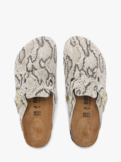Slippers Uit Leder Birkenstock Grijs women 1033086 ander zicht 3