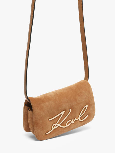 Cross Body Tas K Signature Leder Karl lagerfeld Bruin k signature B3W30016 ander zicht 1
