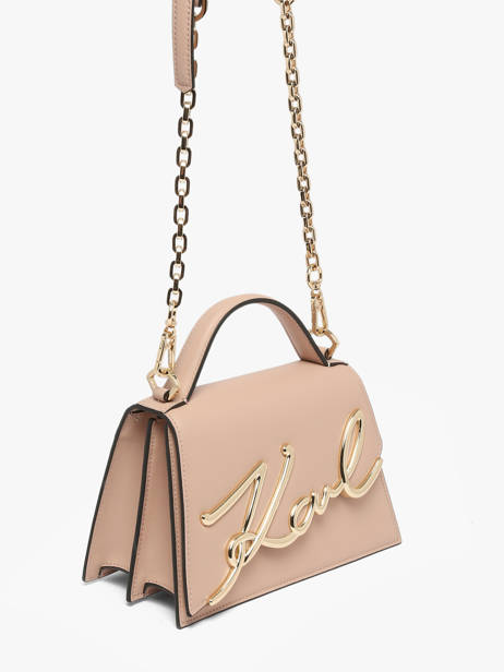 Cross Body Tas K Signature Leder Karl lagerfeld Roze k signature A1W30038 ander zicht 1