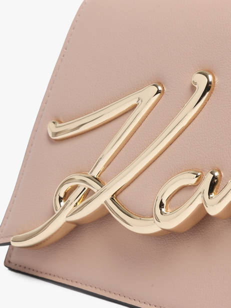 Cross Body Tas K Signature Leder Karl lagerfeld Roze k signature A1W30038 ander zicht 2