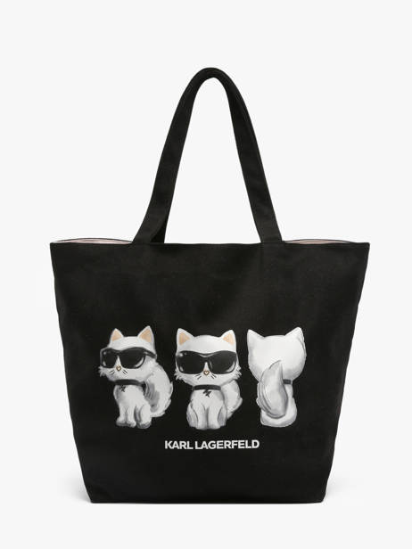 Schoudertassen K Ikon Katoen Karl lagerfeld Zwart k ikon B3W50017