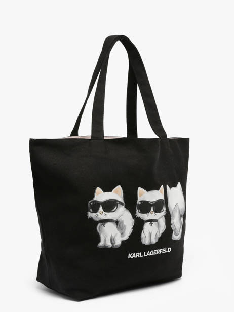 Schoudertassen K Ikon Katoen Karl lagerfeld Zwart k ikon B3W50017 ander zicht 2