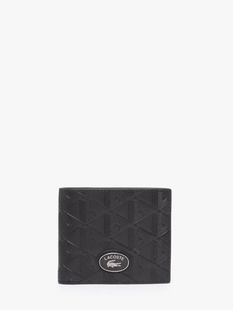 Portefeuille Leder Lacoste Zwart monogramme NH4400MR