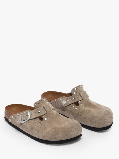 Slippers Boston Rivet Uit Leder Birkenstock Bruin women 1030418 ander zicht 2