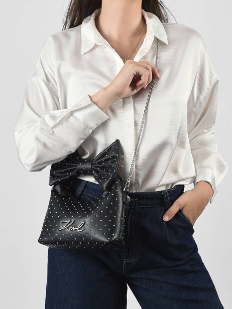 Cross Body Tas K Signature Polyurethaan Karl lagerfeld Zwart k signature B3W30111 ander zicht 1
